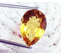Brasiliano Naturale Citrino Taglio a Pera 11 KT Certificato Loose Gemma H267