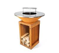 Brasonfire Brasero Plancha Ø 85 cm, Acciaio Corten, Barbecue Esterno a Legno e Accessori, 100% Fabbricazione Francese