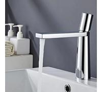 Brass Bathroom Doucet Dete Monted Mixer Wash Basin Rubinetto Calda e Fredda personalità Minimalistica Creative Taps (Colore: Chrome Short)