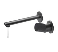 Brass Black Wall Mounted Bathroom Faucet With Single Handle And 2-hole Modern Design For Hot And Cold Water Basin Faucet(Brushed Grey)