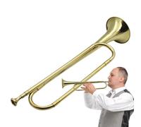 Brass Cavalry Bugle Trumpet B Flat Retro Standard Instrument | Traditional Brass Horn for Music Training, Ceremonial Events, Stage Performances, Marching Activities and Vintage Collections