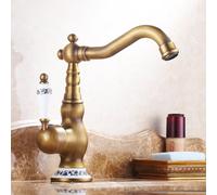 Brass Ceramic Handle Bathroom Sink Mixer Faucet Antique Rotation Bathroom Kitchen Hot And Cold Water Taps,Basin Faucet A