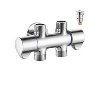 Brass Double Control One in Two/Three/Four out Angle Valve One Two Three Way Toilet Spray Gun Shunt Multifunctional Valve(Valve Body 4)