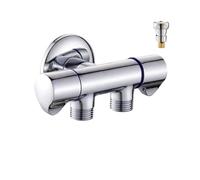 Brass Double Control One in Two/Three/Four out Angle Valve One Two Three Way Toilet Spray Gun Shunt Multifunctional Valve(Valve Body 1)