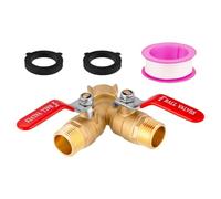 Brass Garden Hose Splitter, Full Connector Adapter, 3/4 Inch GHT Thread, Leak-Resistant and Sturdy for Outdoor Use in Patio, Yard, Garden, Irrigation Systems