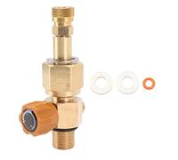 Brass High Pressure Switch Valve M18x1.5, 5000 PSI CO2 Inflatable Bottle Valve with Gold - Plated 8 mm Female Quick Connector for Paintball and Airsoft