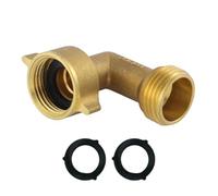 Brass Hose Connector, 90 Degree Elbow Fitting, Garden Water Adapter, Leak Proof Coupling, for Sink Outdoor Irrigation Kitchen Shower Plumbing Water Movement Control Repair Sewer System Use Home Waters