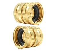 Brass Hose Connector, Water Faucet Adapter Set, 150g 3/4 Inch Female Thread Fitting System with Sealing Washer Design, Durable Metal Hose Joint, Outdoor Irrigation Plumbing Repair Connector for Use