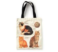 Brass Monkey Moody Cats Canvas Tote (Tote Bag)