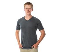 Brass Monkeys - 100% pura lana merino - Camicia con scollo a V - Made in Nuova Zelanda - Maglia intima termica calda e morbida, Colore: grigio tempesta, M