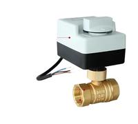 Brass Motorized Ball Valve 3-Wire Two Control Electric Actuator AC220V 3 Ways /2 Way DN15 DN20 DN25 DN32 DN40 With Manual Switch(DN32,12V_3WAYS)