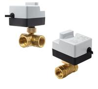 Brass Motorized Ball Valve 3-Wire Two Control Electric Actuator AC220V 3 Ways /2 Way DN15 DN20 DN25 DN32 DN40 With Manual Switch(DN40,AC 220V_CR704)