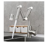 Brass Pot Filler Faucet Deck a tre sezioni Pieghevole Pieghevole Pieghevole Rubinetto da cucina Triple Joint Swing Braccio for caldo e freddo(2 Function Nickel)