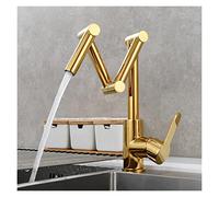 Brass Pot Filler Faucet Deck a tre sezioni Pieghevole Pieghevole Pieghevole Rubinetto da cucina Triple Joint Swing Braccio for caldo e freddo(1 Function Titanium)