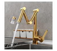 Brass Pot Filler Faucet Deck a tre sezioni Pieghevole Pieghevole Pieghevole Rubinetto da cucina Triple Joint Swing Braccio for caldo e freddo(2 Function Titanium)