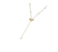 Brass real gold electroplated tassel beach necklace, jewelry gift for mom and girl