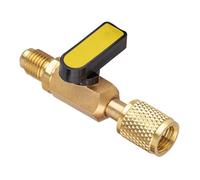Brass Refrigerant Charging Valve - Leak Proof Air Condition Service Accessory, Durablee HVAC Component | For Home Dorm Hotel Rental Kitchen Bedroom Living Room Use, Ac Valve, Service Fitting, Cooling