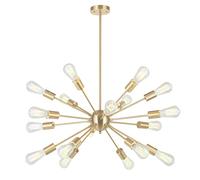 Brass Sputnik lampadario 8 Luce Mid -secolo Lampada Moderna soffitto Filo Oro Illuminazione Sospensione Industriale per Soggiorno Sala Pranzo a Base di Camera da Letto Realizzata in Chi