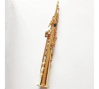 Brass Straight BB Piatto Sax Saxophone Strumento Di Woodwind Strumento Shell Natural Second Shell Second Pattern Kit principianti sax (Color : Gold)