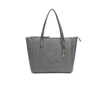 BRASS TACKS Leathercraft Borsa tote da donna con manico superiore, borsa a tracolla da donna, in pelle PU di grande capacità, con cerniera, per lavoro, shopping, scuola, viaggi, grigio