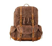 BRASS TACKS LEATHERCRAFT Zaino da uomo in tela cerata resistente, stile vintage, Caffè, One_Size, Zaini