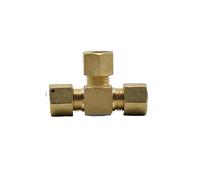 Brass Tee 3 Way Commpression Fitting Union Connector Fit Tube OD 8mm Water Gas Fuel