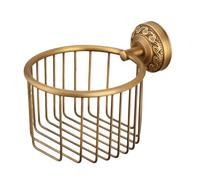 Brass Toilet Paper Holder, Antique Wall Mount Toilets Paper Roll Holders, 5.43x5.12x3.94 Inches Decorative Rustic Bathroom Accessory, Durable Metal Construction, Ideal for Apartment, Dorm, Restroom