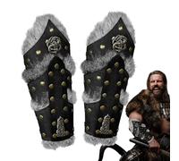 Brassards Men - bracciali vintage falsi in pelle, a vapore medievale con cinturini regolabili | Costume da cosplay vichingo medievale per uomini celebrazioni di Halloween Renaissance