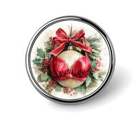 Brassiere rosso satinato di Natale come ornamento di vacanza spilla rotonda per uomo donna moda distintivo collare pin vestito giacca zaino accessori
