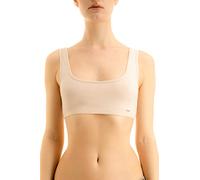 Brassière Spalla Larga Donna in Cotone Elasticizzato Made in Italy, Bralette, Reggiseno, Bra Top, Brassiere Donna E-571 (3, Nudo)