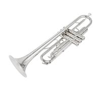 BrassTromba Tromba in Sib di alta qualità in Sib piatto in ottone placcato argento Strumento musicale a tromba professionale con custodia in pelle(Color:2)