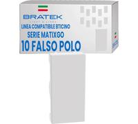 Bratek 10 Tappi Copriforo Falso Polo Compatibili Copriforo BTicino Matix Go Bianco - Sostituisce Falsopolo BTicino MatixGO JW4950 - Made in Europe