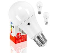 Bratek 2 Lampadine Crepuscolari a Doppio Sensore da Esterno E27 LED A60 9W 4000k - Lampade Crepuscolare da Esterno Luce Naturale - 820 Lumen Equivalenti Lampadine 60W a Incandescenza o 45W Alogene