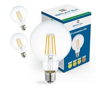Bratek 2 Lampadine Led E27 Luce Naturale Vintage 4000k 8w 880 Lumen - Lampadina Globo Vintage E27 Filamento Led Trasparente Equivalente 90w a Incandescenza o 80w Alogena