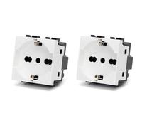 BRATEK 2 Prese schuko compatibili con bticino matix 2P+T 16A, Presa schuko da muro, Frutti elettrici compatibili con Bticino