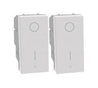 Bratek 2x Interruttore Bipolare 16A Compatibile BTicino Matix GO - Sostituisce Interruttore Bipolare B Ticino MatixGo JW4002 2P Bianco - Illuminabile con LED Aggiuntivo Non Incluso - Made in Europe