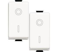 Bratek 2x Interruttore Bipolare 16A Compatibile Matix BTicino - Sostituisce Interruttore Bipolare BTicino Matix AM5011 - Made in Europe, Bianco, Illuminabile con LED Aggiuntivo Non Incluso