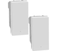 Bratek 2x Invertitore 16A Compatibile Matix Go BTicino - Sostituisce Invertitore BTicino MatixGO JW4004 Unipolare Bianco, Illuminabile con LED Aggiuntivo Non Incluso - Made in Europe