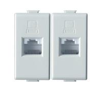 Bratek 2x Presa RJ45 Compatibile con BTicino Matix - Presa Ethernet da Muro Cat5e UTP x Supporti Matix, Sostituisce Frutto Lan RJ45 BTicino AM5962C5E - Made in Europe
