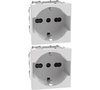 Bratek 2X Presa Schuko da Muro Compatibile con Presa Schuko BTicino MatixGO - 2P+T 10/16A Bipasso Italiana e 2P+T Schuko Standard Tedesco - Sostituisce BTicino Matix GO JW4140A16 - Made in Europe
