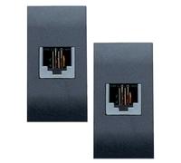 Bratek 2x Presa Telefonica da Muro RJ11 Compatibile con Presa RJ11 Bticino Living Light e International - Frutto Telefono Nero Incasso x Supporti B Ticino Livinglight e Living International, 2 Pezzi