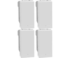 Bratek 4X Deviatore Compatibile BTicino Matix GO - Deviatore Unipolare Basculante x Supporti B Ticino MatixGo, Sostituisce JW4003 - Illuminabile con LED Aggiuntivo Non Incluso - Made in Europe