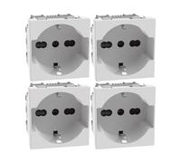 Bratek 4X Presa Schuko da Muro Compatibile con Presa Schuko BTicino MatixGO - 2P+T 10/16A Bipasso Italiana e 2P+T Schuko Standard Tedesco - Sostituisce BTicino Matix GO JW4140A16 - Made in Europe