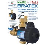 Bratek Defangatore Caldaia - Filtro Caldaia Defangatore Magnetico 10000 Gauss - Kit Salva Caldaia a Condensazione, Trattiene Ruggine, Ferro e Sabbia Fino a 800 µ - Attacchi Ottone 3/4", 4-90 °C, 6 Bar