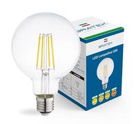 Bratek Lampadina Led E27 Luce Fredda Vintage 6500k 8w 880 Lumen - Lampadina Globo Vintage E27 Filamento Led Trasparente Equivalente 90w a Incandescenza o 80w Alogena