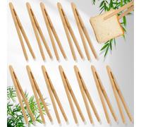 Brateuanoii 12 Pezzi Pinze Di Bambù Per Cucina, Toast, Barbecue - Pinza Alimentare Riutilizzabile Per Cucinare, Pane, Tè Alla Frutta