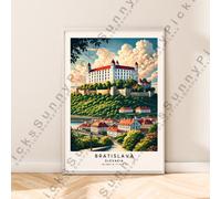 Bratislava Slovacchia Illustrazione Stampa Poster di Viaggio senza Cornice