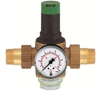 Braukmann Honeywell D06 F - Regolatore di pressione per acqua potabile, certificato DVGW, con manometro, tazza trasparente da 1/2" - 2" (1")