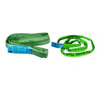 Braun 20021RS - Cinghia di recupero, 2000 kg, portata 2 m, con anima in poliestere, colore: Verde & 20011RS - Cinghia di recupero, 2000 kg, portata 1 m, con anima in poliestere, colore: Verde