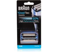 Braun 40B Testina di Ricambio per Rasoio Elettrico Uomo, Compatibile con i Rasoi CoolTec per un Rasoio Ottimale Ogni Giorno, Blu